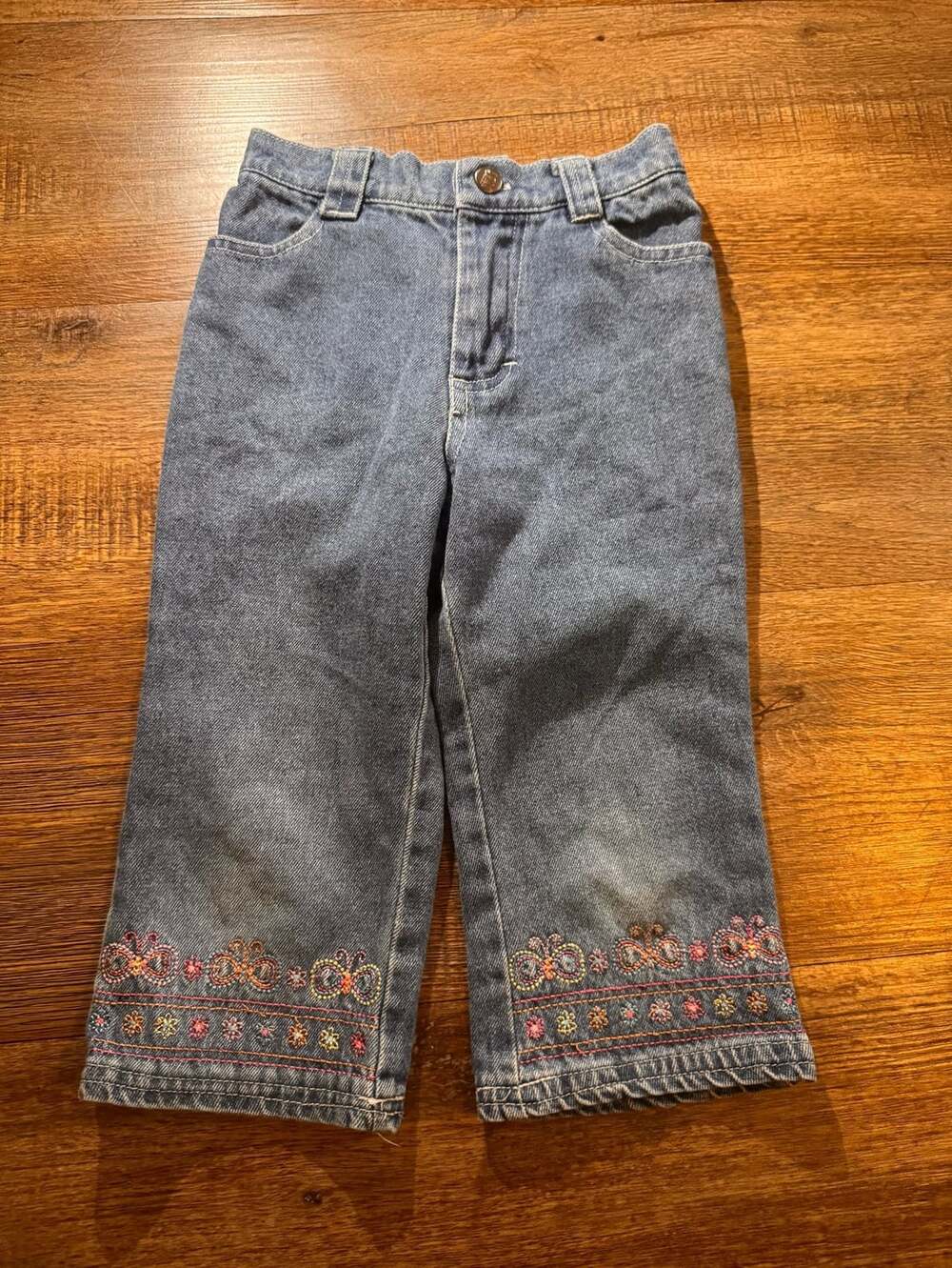 Nickelodeon Embroidered Hem Blue Denim Jeans Size 5